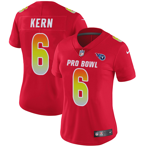Nike Titans #6 Brett Kern Red Women's Stitched NFL Limited AFC 2018 Pro Bowl Jersey